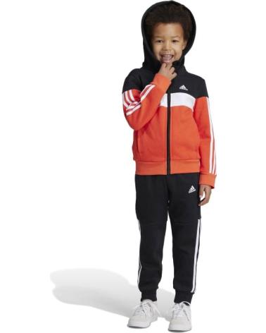 ADIDAS FATO DE TREINO MODELO LK 3S TIB FL TS PRETO COM DETALHES LARANJA E BRANCOS NEGRO
