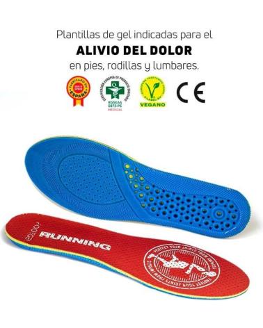 SOLETTE GEL FOOTGEL RUNNING CON AROMA EUCALIPTO E AMMORTIZZAZIONE ROSSA ROJO