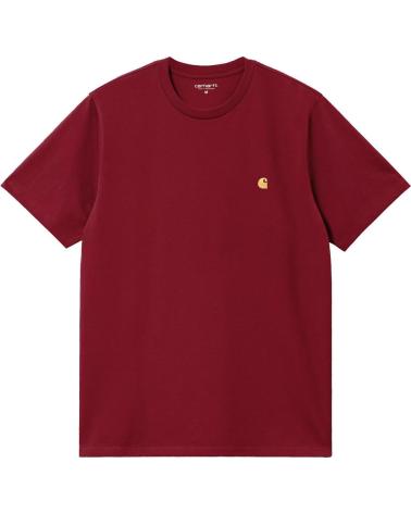 CARHARTT WIP T-SHIRT CHASE MANICA CORTA SCARLATTO ORO NAN