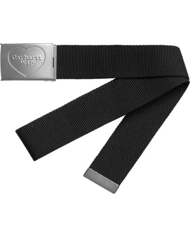 CARHARTT WIP HEART CLIP BELT BLACK WITH SILVER BUCKLE NAN