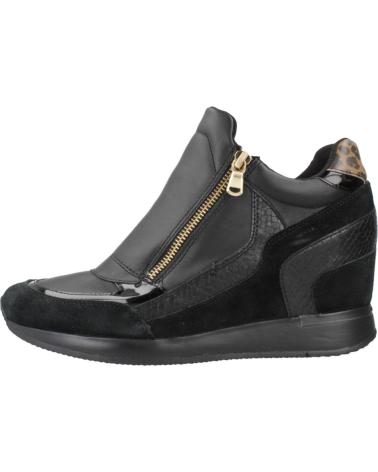 GEOX D NYDAME C9996 - STIVALETTO SNEAKER NERO CON CERNIERA DORATA C9996