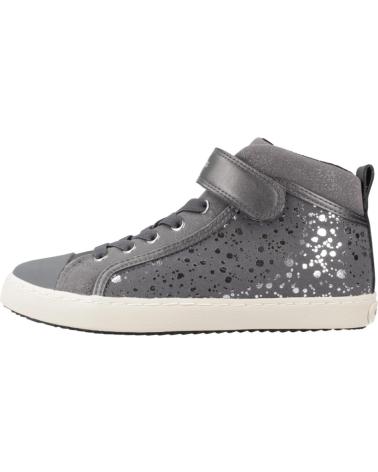 GEOX J KALISPERA GIRL I C9017 - BOTA SNEAKER CINZA COM ESTRELAS C9017
