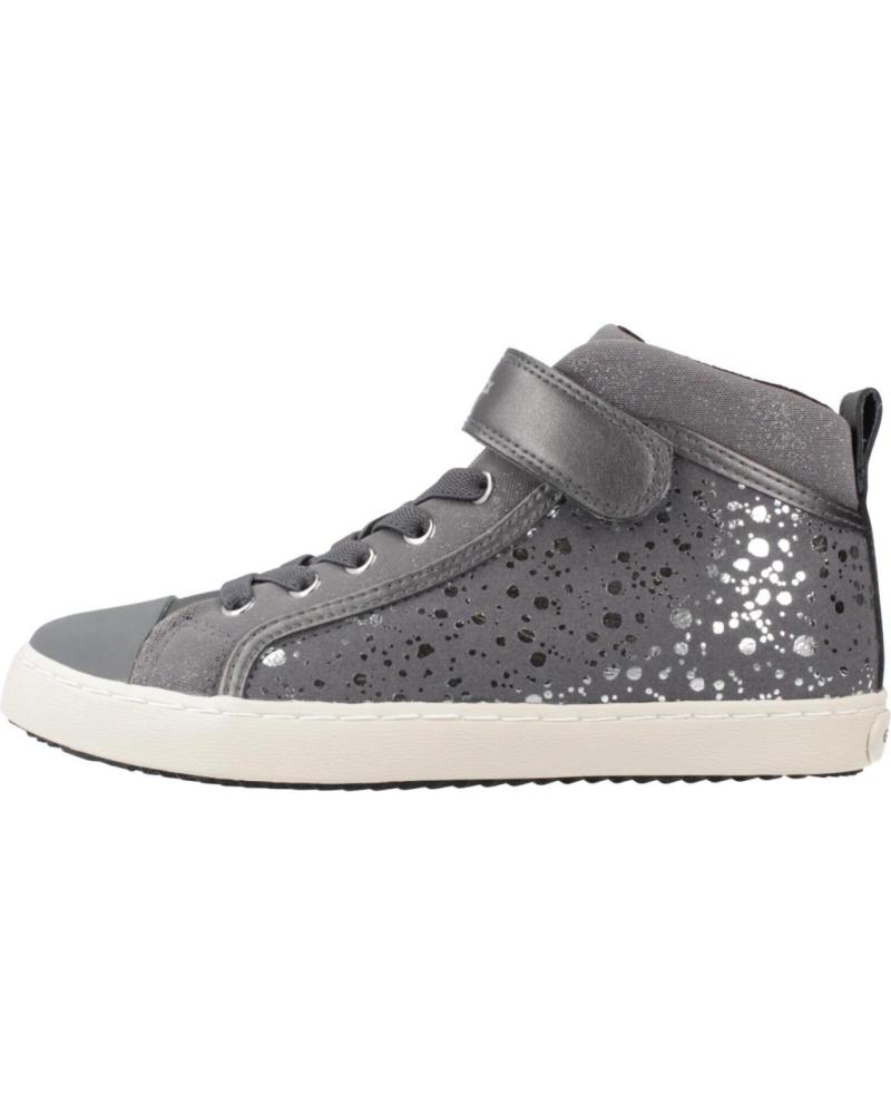 GEOX J KALISPERA GIRL I C9017 - GRAUER SNEAKER-STIEFELETTE MIT STERNEN C9017