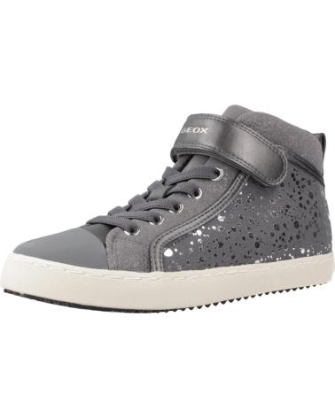 GEOX J KALISPERA GIRL I C9017 - GRAUER SNEAKER-STIEFELETTE MIT STERNEN C9017