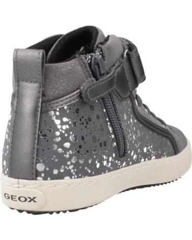 GEOX J KALISPERA GIRL I C9017 - GRAUER SNEAKER-STIEFELETTE MIT STERNEN C9017