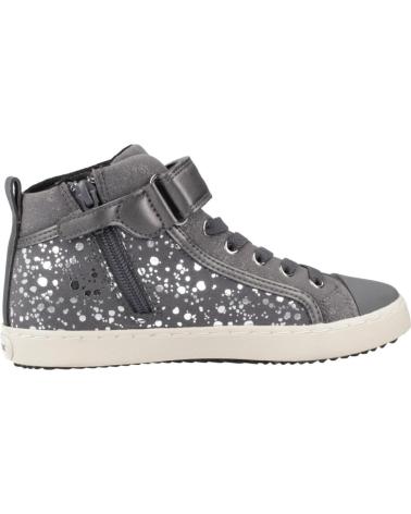 GEOX J KALISPERA GIRL I C9017 - GRAUER SNEAKER-STIEFELETTE MIT STERNEN C9017