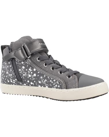 GEOX J KALISPERA GIRL I C9017 - GRAUER SNEAKER-STIEFELETTE MIT STERNEN C9017
