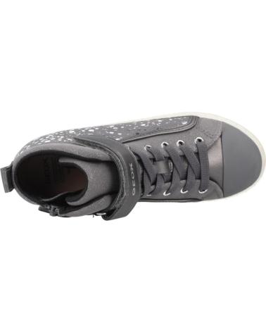 GEOX J KALISPERA GIRL I C9017 - GRAUER SNEAKER-STIEFELETTE MIT STERNEN C9017