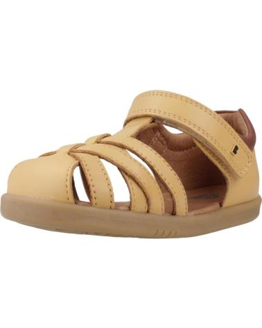 BOBUX CROSS JUMP LEATHER SANDALS IN LIGHT BROWN OAK WITH HOOK-AND-LOOP CLOSURE OAK