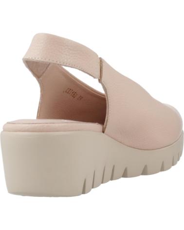 SANDALI MULES WONDERS C33152 IN PELLE ROSA CIPRIA CON ZEPPA FLESSIBILE PALO