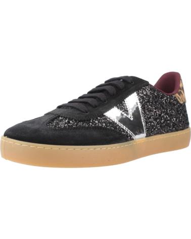 VICTORIA BERLIN 1126223V - ZAPATILLAS NEGRAS CON GLITTER Y DETALLE ANIMAL PRINT NEGRO