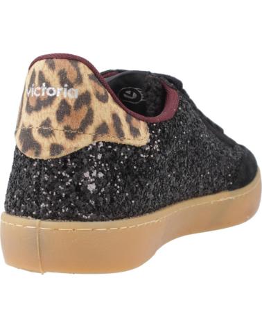 VICTORIA BERLIN 1126223V - ZAPATILLAS NEGRAS CON GLITTER Y DETALLE ANIMAL PRINT NEGRO