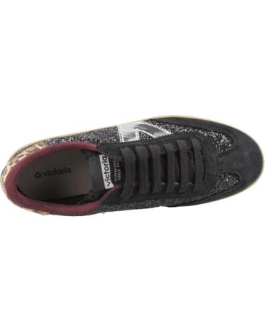 VICTORIA BERLIN 1126223V - ZAPATILLAS NEGRAS CON GLITTER Y DETALLE ANIMAL PRINT NEGRO
