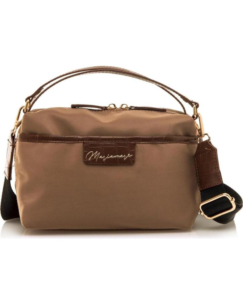 SAC BANDOULIÈRE MARIA MARE HENAR MARRON AVEC POIGNÉES ET DÉTAILS CONTRASTÉS MARRóN