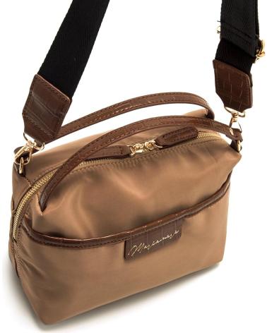 SAC BANDOULIÈRE MARIA MARE HENAR MARRON AVEC POIGNÉES ET DÉTAILS CONTRASTÉS MARRóN
