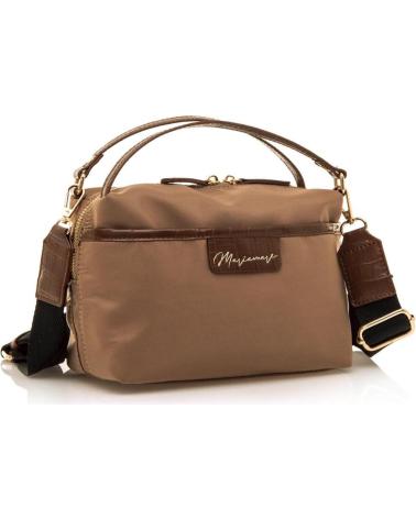 SAC BANDOULIÈRE MARIA MARE HENAR MARRON AVEC POIGNÉES ET DÉTAILS CONTRASTÉS MARRóN