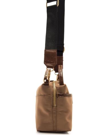 SAC BANDOULIÈRE MARIA MARE HENAR MARRON AVEC POIGNÉES ET DÉTAILS CONTRASTÉS MARRóN
