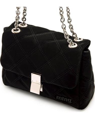 SAC BANDOULIÈRE MTNG JUNE NOIR AVEC CHAÎNE ET RABAT MATELASSÉ NEGRO