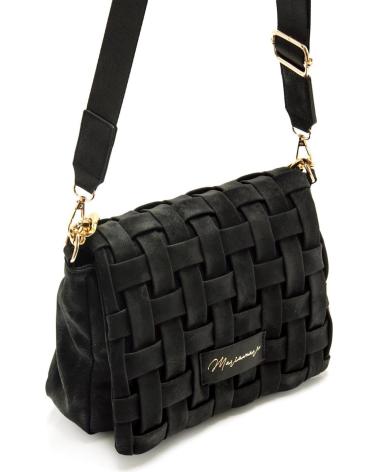 SAC BANDOULIÈRE TRESSÉ MARIA MARE MERA NOIR NEGRO