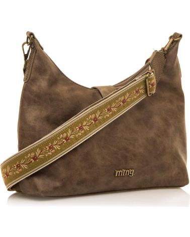 SAC BANDOULIÈRE HOBO MTNG SOCO MARRON AVEC SANGLE DÉCORATIVE MARRóN