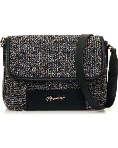 SAC BANDOULIÈRE MARÍA MARE TAIMI NOIR TEXTURÉ NEGRO