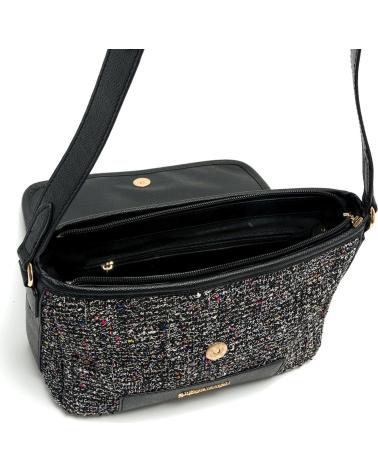 SAC BANDOULIÈRE MARÍA MARE TAIMI NOIR TEXTURÉ NEGRO