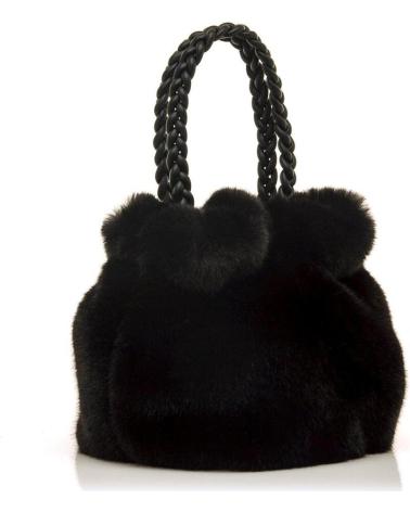 SAC À MAIN MARIA MARE BOMBO NOIR EN FAUSSE FOURRURE NEGRO