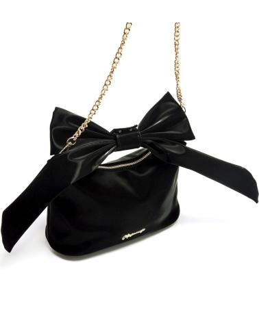 BOLSA MARIA MARE BOW PRETA COM LAÇO DISTINTO NEGRO