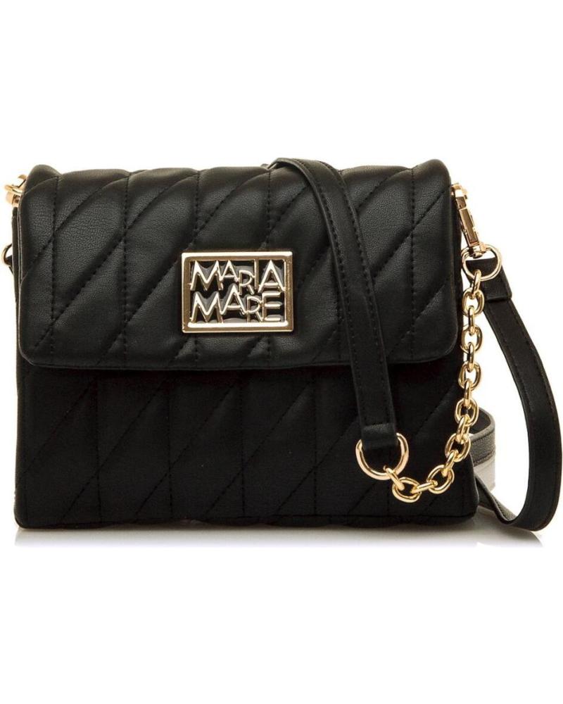 SAC BANDOULIÈRE MARIA MARE SELE NOIR - ÉLÉGANCE AVEC DÉTAILS DORÉS NEGRO