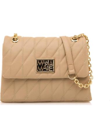 BOLSO BANDOLERA MARÍA MARE SHANA BEIGE - CADENA DORADA ACOLCHADA BEIGE