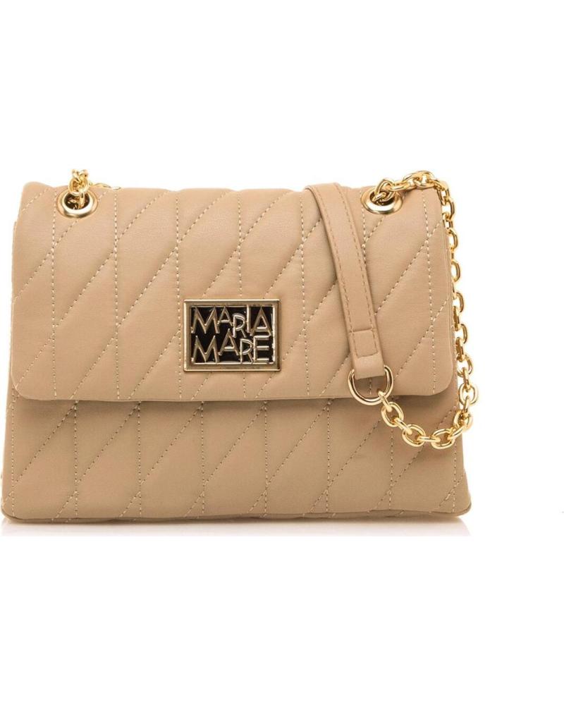 SAC BANDOULIÈRE MARIA MARE SHANA BEIGE - CHAÎNE DORÉE MATELASSÉE BEIGE