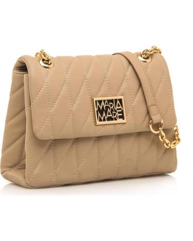 SAC BANDOULIÈRE MARIA MARE SHANA BEIGE - CHAÎNE DORÉE MATELASSÉE BEIGE