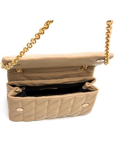SAC BANDOULIÈRE MARIA MARE SHANA BEIGE - CHAÎNE DORÉE MATELASSÉE BEIGE