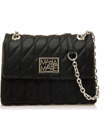 BOLSO BANDOLERA MARIA MARE SHANA NEGRO CON ACOLCHADO Y CADENA NEGRO