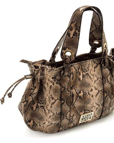 BORSA A MANO MARIA MARE STEF MARRONE CON STAMPA SERPENTE MARRóN