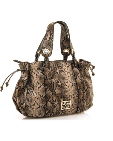 BORSA A MANO MARIA MARE STEF MARRONE CON STAMPA SERPENTE MARRóN