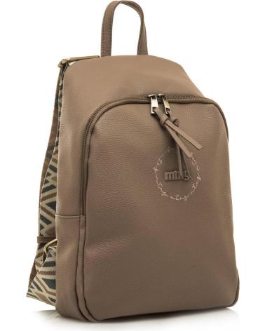 CASUAL BACKPACK MTNG ADRIA BROWN WITH GEOMETRIC STRAPS MARRóN