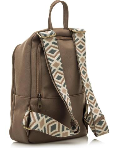 CASUAL BACKPACK MTNG ADRIA BROWN WITH GEOMETRIC STRAPS MARRóN