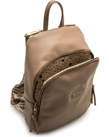 CASUAL BACKPACK MTNG ADRIA BROWN WITH GEOMETRIC STRAPS MARRóN