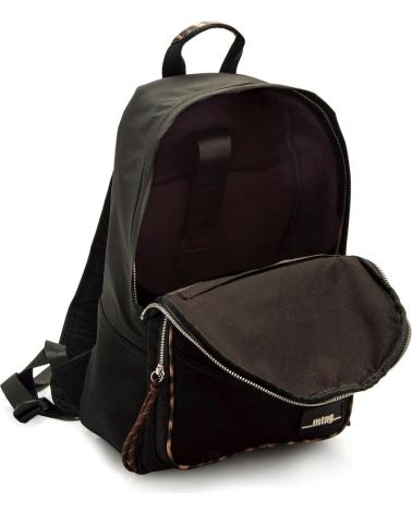MOCHILA CASUAL MTNG ALELI NEGRA CON CREMALLERA FRONTAL NEGRO