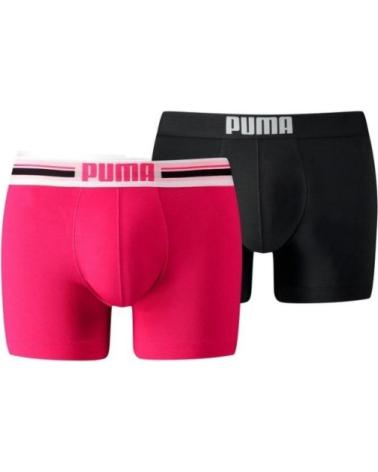 PUMA BIPACK BOXERSHORTS SCHWARZ UND ROT MIT LOGO-ELASTIKBUND ROJO