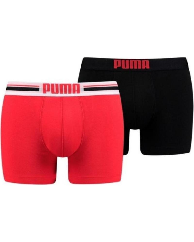 PUMA BIPACK BOXERSHORTS SCHWARZ UND ROT MIT LOGO-ELASTIKBUND ROJO