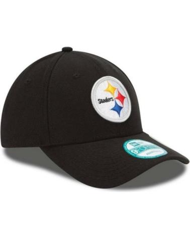 NEW ERA PITTSBURGH STEELERS - BLACK CAP WITH EMBROIDERED LOGO AND CURVED VISOR NEGRO