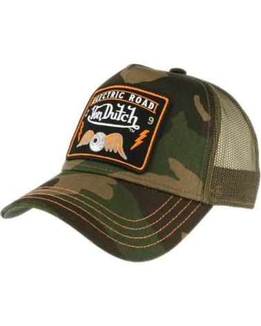 VON DUTCH TRUCKER CAP GRÜN CAMOUFLAGE MIT GEFLÜGELTEM AUGEN-PATCH UND GEBOGENEM VISIER VERDOSO