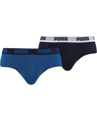 PUMA BIPACK SLIPS MARINEBLAU MIT WEISSEN BUCHSTABEN UND BLAUEM BUND AZUL
