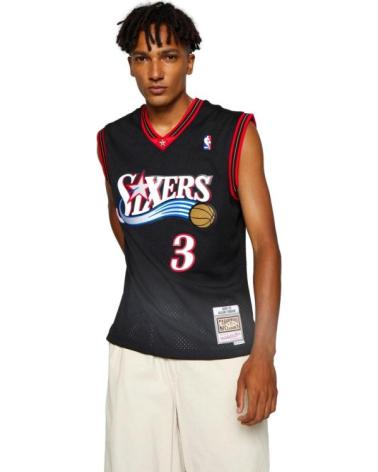 MITCHELL & NESS CAMISETA BALONCESTO ALLEN IVERSON SIXERS SWINGMAN NEGRA NEGRO