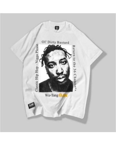 T-SHIRT CLAN OL' DIRTY BASTARD WU-TANG BLANC BLANCO