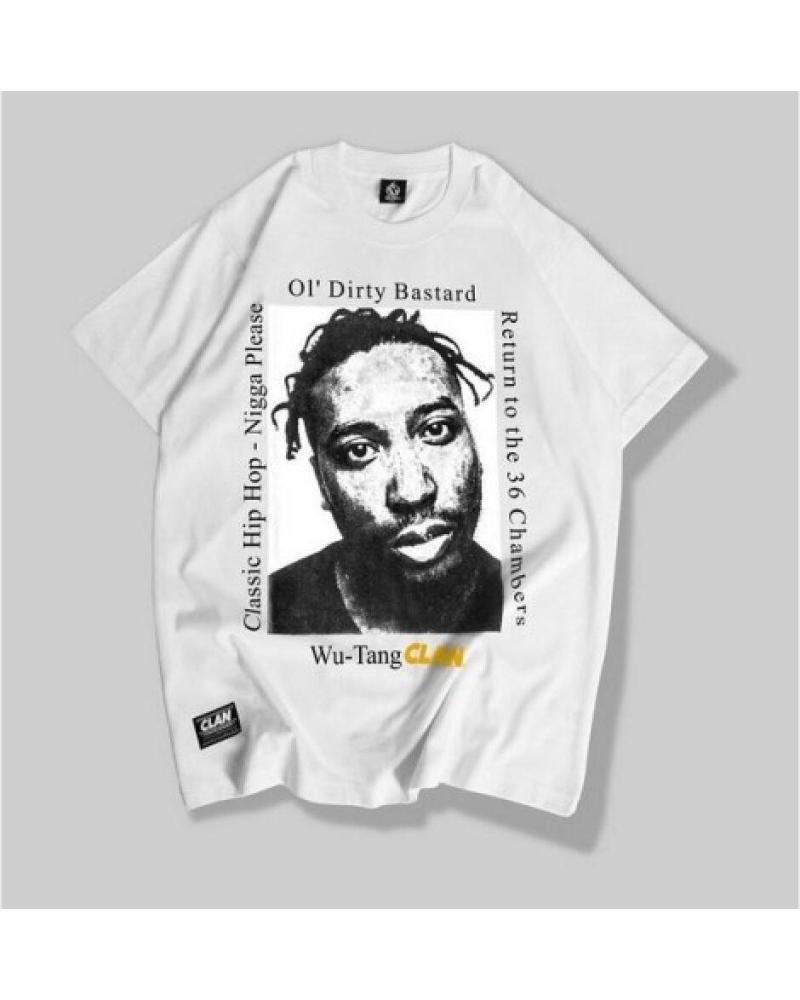 T-SHIRT CLAN OL' DIRTY BASTARD WU-TANG BLANC BLANCO