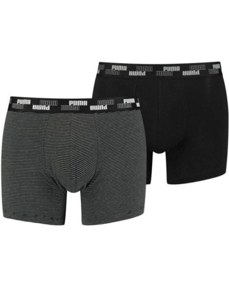 PUMA BIPACK YD MINI STRIPE TRUNK BOXERSHORTS SCHWARZ NEGRO