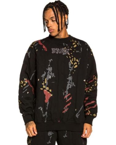 FELPA GIROCOLLO GRIMEY JAZZ THING PADDED ALL OVER PRINT NERA NEGRO